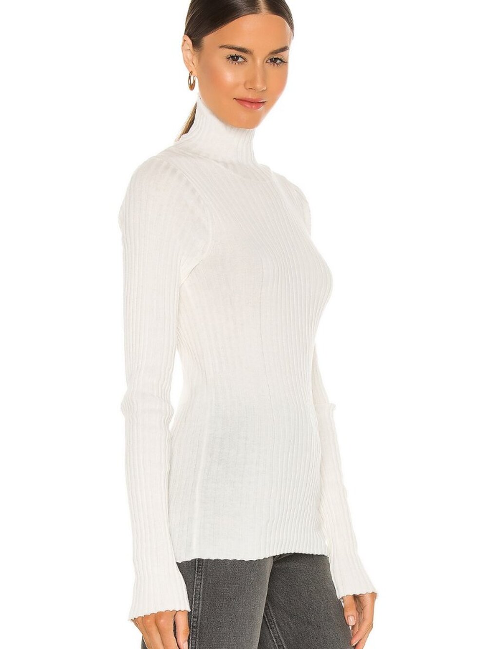 Anine Bing Clare Knit Top in Ivory Size Small